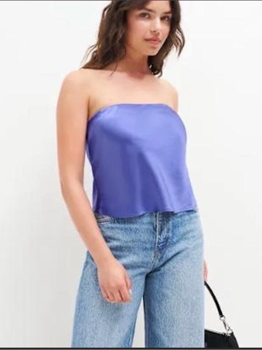 Reformation 100% Silk Spritz Lavendar Purple Satin Strapless Tube Top Medium